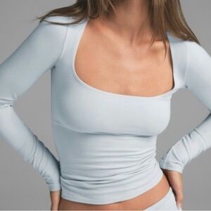 SKIMS Cotton Jersey Scoop Neck Long Sleeve Top S LS-LST-7908